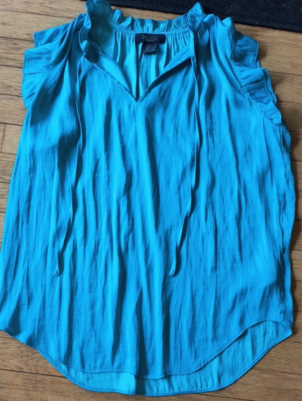 Blue Flowy Sleeveless Blouse